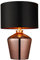 Randy Modern High Shine Copper Effect Glass Reading Desk Table Lamp with Black Fabric Shade