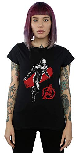 Marvel Women's Avengers Endgame Mono Iron Man T-Shirt Black Medium