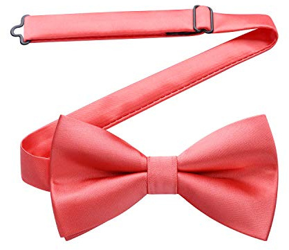 HISDERN Men's Pre-Tied Bow Tie Solid Colour Paisley Bowtie Adjustable Formal Neck Bow Ties for Wedding Party