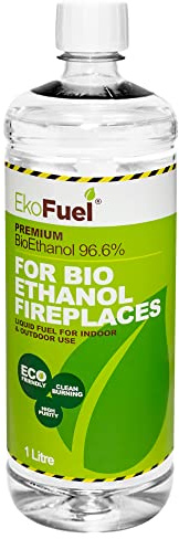 EKOFUEL (1 x 1 Litre) Premium Bioethanol Fuel – Liquid Fuel for Fires Pits, Fireplace | High Purity Clean Burning Bio| Indoor & Outdoor Ethanol Fuel