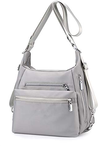 YANAIER Rucksack Tasche Damen 3 in 1 Handtasche Schultertasche Stilvolle Multifunktionale Umhängetaschen für Reise Outdoor Alltag Schule Einkauf Grau