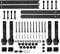 Sarah Schiebetürsystem, Schiebetürbeschlag Kit, Klassisch, Schwarz, 366 cm, 2 Türen