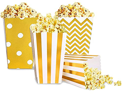 La Llareta Popcorn Tüten, 45 Stück Candy Boxen Behälter, Popcorn Boxen, für Party Snacks, Süßigkeiten, Plätzchen Und Weihnachten Party, Geburtstag Hochzeit Geschenktüte(3 Modelle)