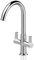 Deva Monobloc Kitchen Sink Mixer Tap Twin Lever in Chrome - Swivel Spout for Single Dual Basin - Silver Brass Hot & Cold Mono Taps - UK Standard 1 Hole Kit - 12 Year Warranty Preston PTN104