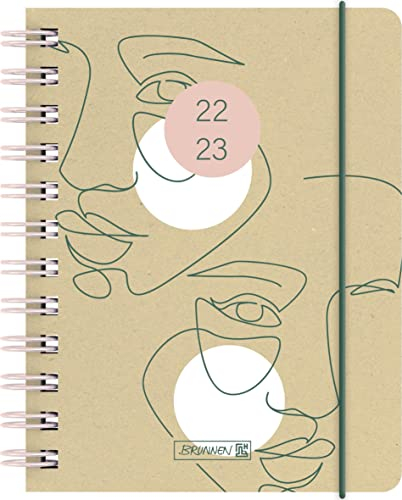 Brunnen Schülerkalender „Faces“ 2022/2023 A6 1 Seite = 1 Tag: 1 Seite = 1 Tag, Sa. + So. auf einer Seite, 1071775023, Motiv: Faces