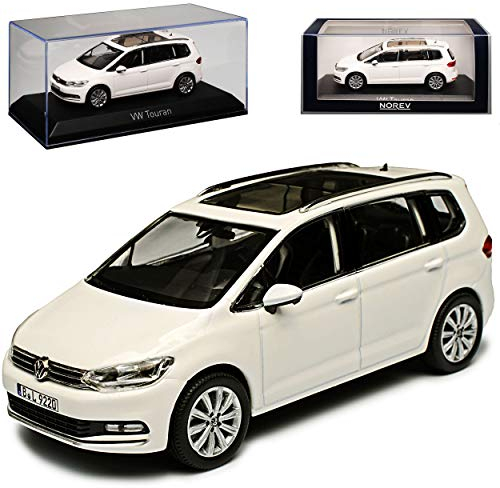 Norev Volkwagen T*o*u*r*a*n II Weiss Ab 2015 1/43 Modell Auto mit individiuellem Wunschkennzeichen