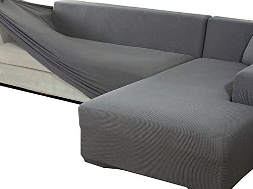 ZZDZW L-Förmige Sofabezug Sofahusse L U Form Rechts Links Couchbezug Grau Sofabezüge Für 1 2 3 4 Sitzer Elastische Couch Bezug Beige Sofa Überzug Ecksofa Sofa Hussen Abdeckung