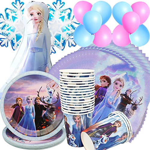 Frozen stoviglie per feste di compleanno Convient pour 20 personnes,reine des glaces, décoration par enfant, assiette, gobelet, serviettes, d'anniversaire d'enfant, (G003)