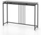 COSTWAY 120cm Console Table, Faux Marble Sofa Side End Table, Metal Frame Narrow Hall Desk Storage Accent Table for Living Room, Bedroom, Foyer and Entryway (without Drawer and Compartments, Black)