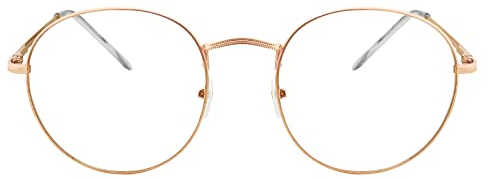 Duogege Retro Runde Lesebrille 3,0 für Damen & Männer, Vintage Ovale Metall Blaulichtfilter Computerleser, Stilvoller Blendfreie Leser Brille