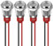 GUUZI 4pcs 10mm Voyant LED 220-230V Signal Lumineux étanche Panneau Métallique Voyant LED Montage sur Panneau Tête Plate avec Fils Coque Argentée (Blanc)