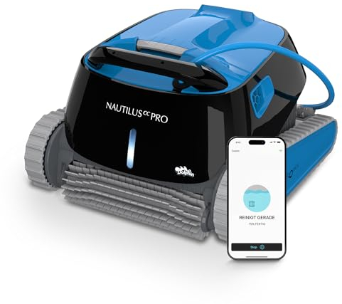 Dolphin Nautilus CC PRO IOT Automatischer Poolreiniger Poolroboter mit Kabel - Boden, Wasserlinie und Wandreinigung - Kontrolle mit app, Eingelassene Pools bis zu 15 m, Wasserpflege