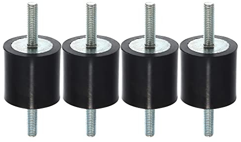 X AUTOHAUX 4 soportes aisladores de goma antivibración M6 de 30 x 30 mm para motores de coche