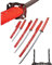 Roter Drache Schwert Set - Katana Schwert Echt Metall Wakizashi, Tanto - Samurai Schwert aus Stahl - Samurai Schwerter als Anime Deko - Japanisches Sword mit Schwertständer HK1109