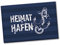Heimathafen Anker Souvenir Souvenir Magnet in dunkelblau als Dekoration für Urlaubstimmung am Meer Ostsee Nordsee im Sommer für Familien die gerne ans Meer Fahren