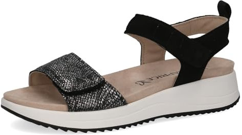 CAPRICE Femme 9-28702-42 Sandale Plate, Noir/Comb, 39 EU