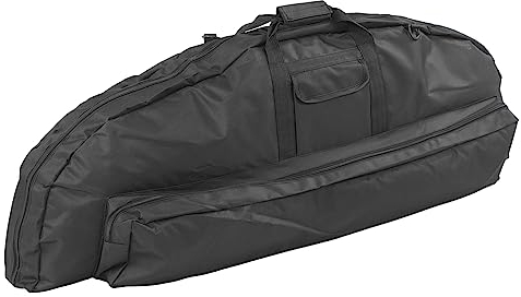 Fockety Compound Bogen Tasche, tragbare 95cm/37.4in Länge Canvas Reise Bogen Tasche, leichte multifunktionale Bogen Tragetasche mit Pfeiltaschen, Griff, weiche Schaumstoff-Polsterung (Schwarz)