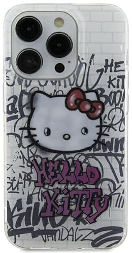 CG MOBILE Hello Kitty HKHCP15SHDGPHT Hülle für iPhone 15 6.1 Weiß hardcase IML Kitty On Bricks Graffiti