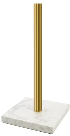 Tsnamay Papierhandtuchhalter, quadratisch, 31,7 cm, Weiß und Gold, Marmor, Küchenrollenhalter, Standard