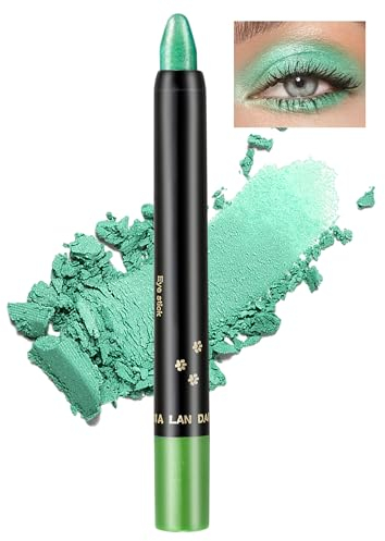 Jutqut Grüner Glitzer Lidschatten Stift, Wasserfest Eyeliner Stick Schimmer Metallic, Lazy Eyes Lidschattenstift, Long Lasting Eyeshadow Pencil, Cream Augenstift, Waterproof Augen Make up #12