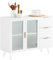 SoBuy FSB86-W Aparador Cocina Mueble Vitrina de Cristal con 2 Puertas y 3 Cajones 108 x 40 x 85 cm Blanco ES