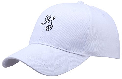 Futtermütze, modische Mütze, Baseballmütze, Astronaut, Unisex, Emberoidery-Kappe, Baseballkappe, verstellbar, Herren, weiß, One size