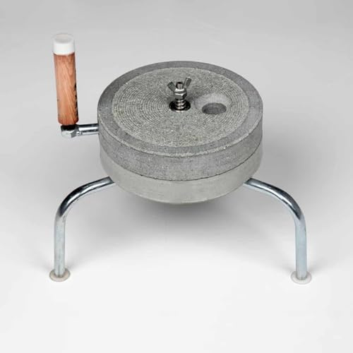 Getreidemühle Steinmühle Kaffeemühlen Handgefertigt Geschnitzte Kaffeemühle/ Pulverisierer für den Haushalt, Kleine Trocken-/Nass-Getreidemühle Tee-Paste-Mühle für Sojabohnen, Erdnüsse, Weizen, Natürl