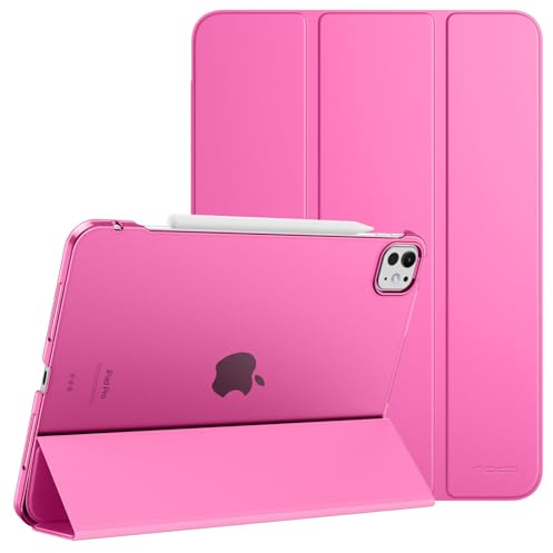 MoKo Hülle für iPad Pro 11 Zoll M4 2024 (5. Gen), Ultradünne Standhülle mit Transluzent Hart PC Rückseite für iPad Pro 11'' 2024 (A2836/A2837/A3006), Unterstützt Apple Pencil Pro, Persisch Rosa