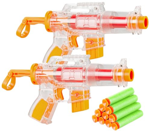 Playtastic Dartblaster: 2er-Set Spielzeugpistolen mit 10 Schaumstoff-Geschossen (Spielzeugblaster, Kunststoff Spielzeug Pistole, Gun)