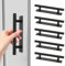 YGKYMVW 6 Pack Adhesive Cabinet Handles Pulls, Black Plastic Stick on Handles Wardrobe Door Handles, No Drill Closet Door Handles Pull Up Handles Furniture Handles for Drawer Wardrobe Window