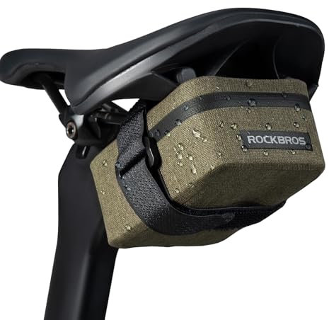 ROCKBROS Fahrrad Satteltasche Mini fahrradtasche wasserdichte und Leichte Sattelstützentasche für Rennräder MTB Kompakt und Tragbar Fahrradzubehör