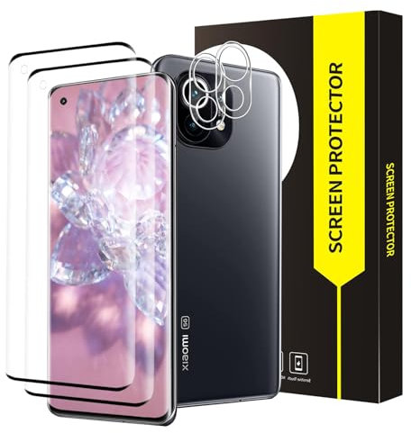 VSEER 2+2 Stück Schutzfolie für Panzerglas für Xiaomi Mi 11/11 Pro 5G, 0.33mm Anti-Scratch Xiaomi 11 Displayschutzfolie, 2.5D Anti-Kratzen Schutzglas für Xiaomi 11 Pro