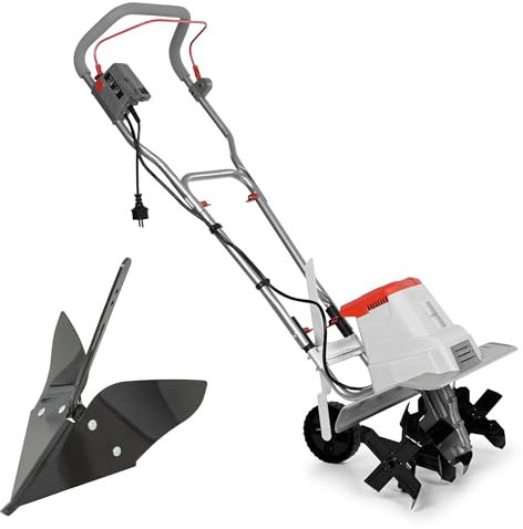 IKRA motozappa elettrica IEM 1500, larghezza di lavoro flessibile 32 e 45 cm, profondità di lavoro fino a 20 cm, potenza di 1500W, incl. rincalzatore