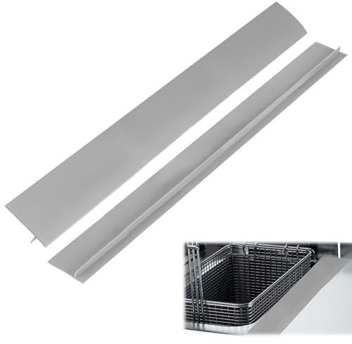 Cfcyhla Silikon Gap Cover für Herd und Theke 2 Stück 25inch, Silikon Lückenfüller für Herdplatten,Lückenstreifen Zwischen Ofen und Herden, Hitzebeständig, Schwarz (grau)