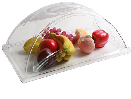 ANram Clear Dome Food Display Cover, Heat-Resistant Plastic Lid, Full Size Chafing Dish Cover,Set of 8