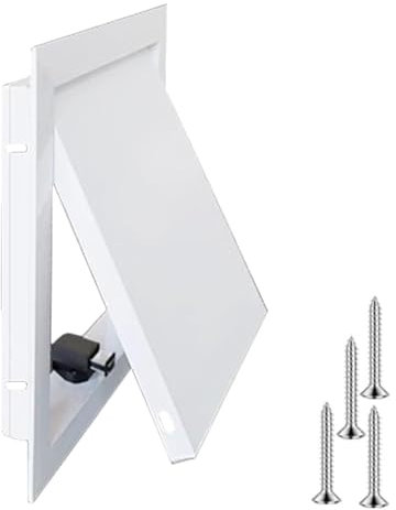 MegLob Zugangsklappe Im Pressstil Für Trockenbauwände, Dachbodentür, Verstärkte Zugangsklappe Für Sanitärwände, Robuste Metallabdeckung Für Elektrische Schalttafeln,White 20 * 20cm