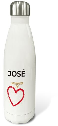 Termo cafe. Botella agua acero inoxidable. Cantimplora 500ml y 750 ml. Cantimplora acero inoxidable. Botella termica personalizada. Regalos originales para hombre. Futbol. SEVILLA