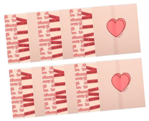 CIYODO Papiertüten Multifunktionale Geschenkverpackung und Englischem Band 30 mit Herzmotiv Rosa Leichte Kekstüten für Selbstgemachte Kekse für Kinder und Partys