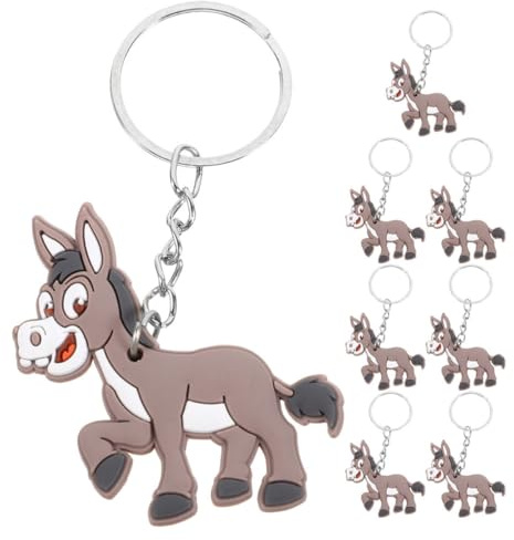 WEKADRIN Esel Schlüsselanhänger 8 Stück Robuste Cartoon Ebene Charme für als Party Gastgeschenke