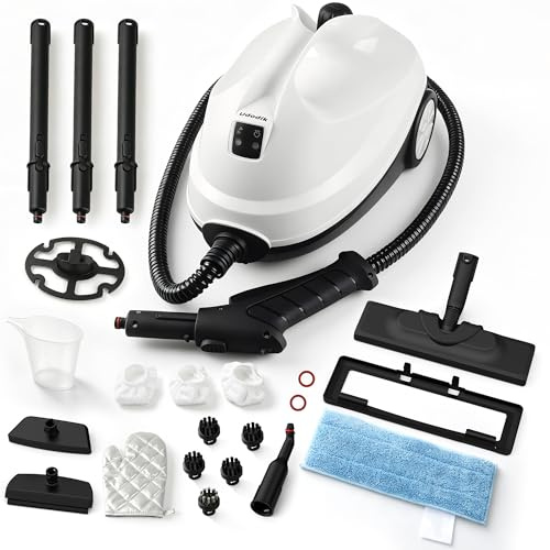 Udodik Vaporeta Limpieza Hogar Potente Con 20 Accessorios, 4.5 Bar | Limpiador A Vapor| Sin Productos Químicos Para Suelos, Coches, Paredes, Cocina Y Baño| Vapor 120 °C| Depósito 1,5 L