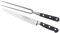 K SABATIER - Service À Découper - Fourchette Baïonnette 17 Cm Gamme Bellevue - Acier Inoxydable - Manche Noir - 100% Forge - Entièrement Fabrique en France