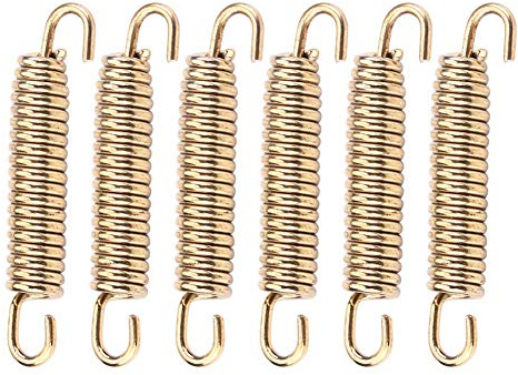 ressort echappement moto,Qiilu 6pcs crochets de ressort de tuyau d'échappement de silencieux en acier inoxydable pour l'or de scooter de moto ATV