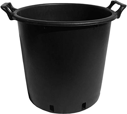 Srendi® large/Extra Large/Medium/Small Black Gardens plant Pots, tree, shrub, pots with handles (2, 35L)