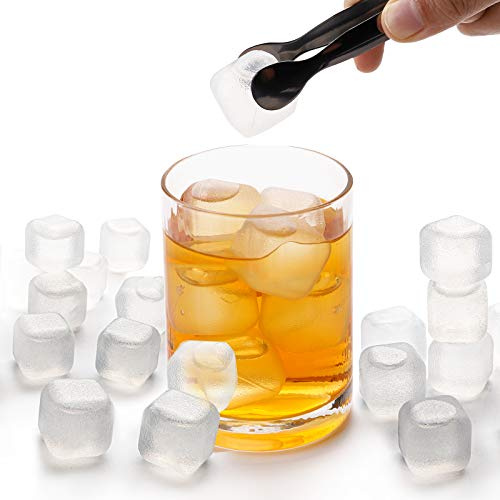 Yopay 200 Pieces Plastic Ice Cubes, 1 Reusable Ice Cubes For Chills Drinks, All Beverages, Refreezable, Washable, Quick And Easy To Use, White, Square