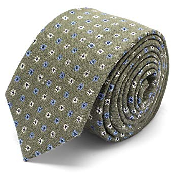 Brera67: elegante militärgrüne Krawatte aus Seide und Wolle 148 x 8 | Krawatten für Herren | Krawatte Jungen | Accessoires Männer für Jacke und Anzug