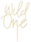 Cake Topper Wild One aus Holz 22cm - Geburtstagsdeko 1 Jahr - Tortendeko Kindergeburtstag Babyparty - Kuchendeko Topper Geburtstagstorte - Natur