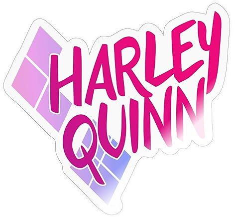 Spreadshirt Harley Quinn Rautenstyle Pink Sticker, max. 10 x 10 cm, 10 x 10 cm, Transparent glänzend