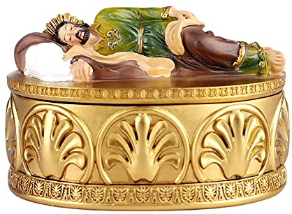 Schmuckkästchen mit St. Joseph-Statue, schlafender St. Joseph, Rosenkranz, katholische Geschenke, San Jose, dekorative Schmuckschatulle, Kunstharz, Handwerk, St.-Josef-Schlafstatue, Aufbewahrungsbox