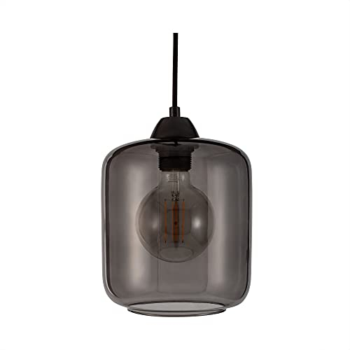 Pauleen 48189 Magic Glamour Pendelleuchte max. 20 Watt Rauchglas, Schwarz Glas, Metall E27