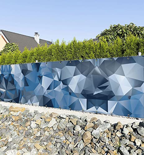 MyMaxxi Zaunbanner Sichtschutz | Cammo Blau 10 x 1,5m | Abdeckung für Terrasse Zaunbanner | Windschutz Sonnenschutz Blickdicht | Zaunbannerverkleidung wetterfest Sichtschutz Zaun | Verkleidung